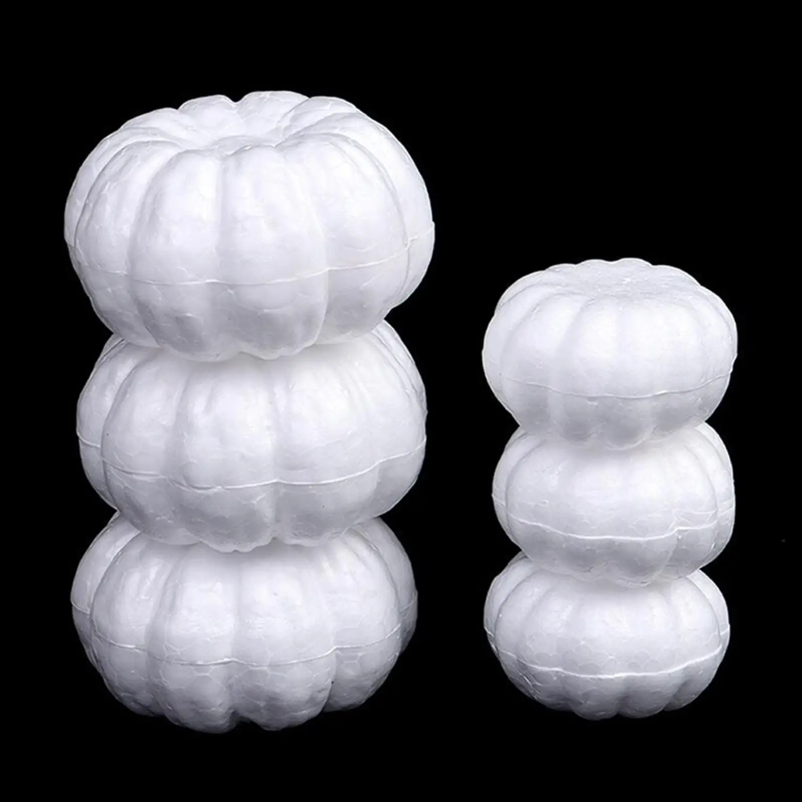 3x White Foam Pumpkins Kid Handcraft Fall Arts and Craft Artificial Pumpkins for