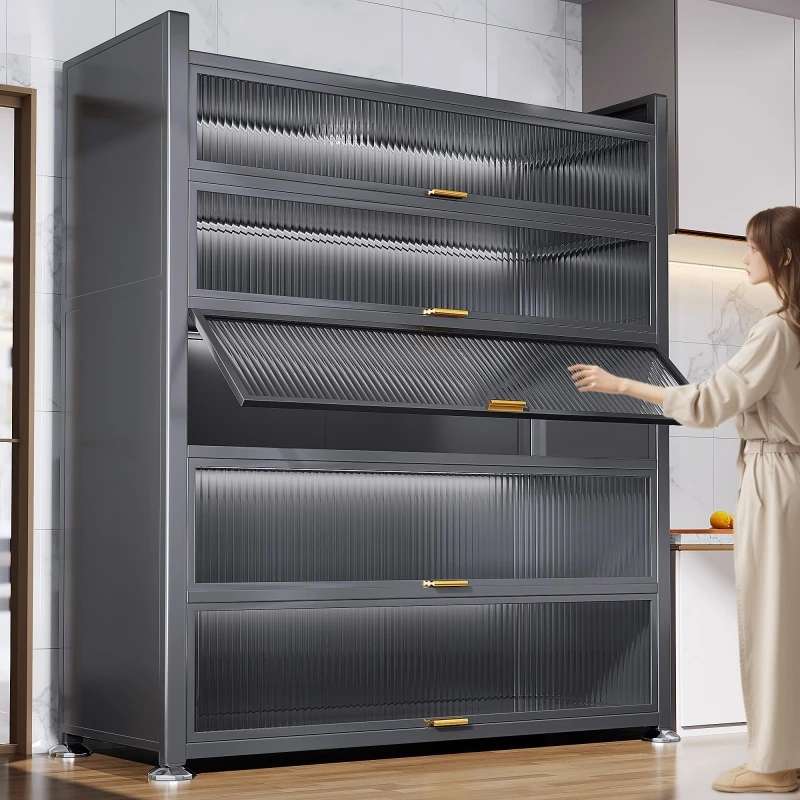 Kitchen shelves Household floor-to-ceiling multi-functional cabinets Bowls Storage Dishes Pots Multi-layer storage racks