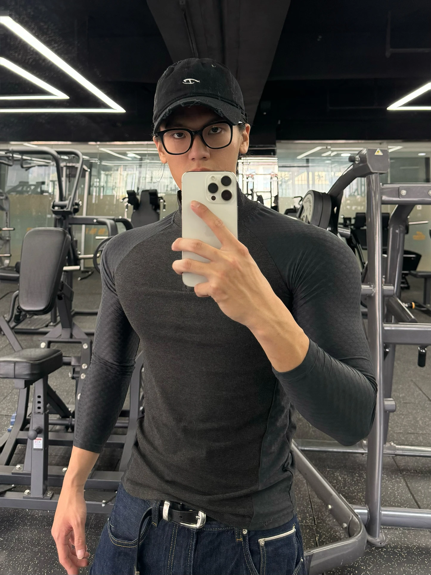 

MASONSOUL Dragon Sc Deconstructed Slim Fit Long Sleeve Мужская базовая спортивная одежда с воротником-стойкой, повседневная, для фитнеса