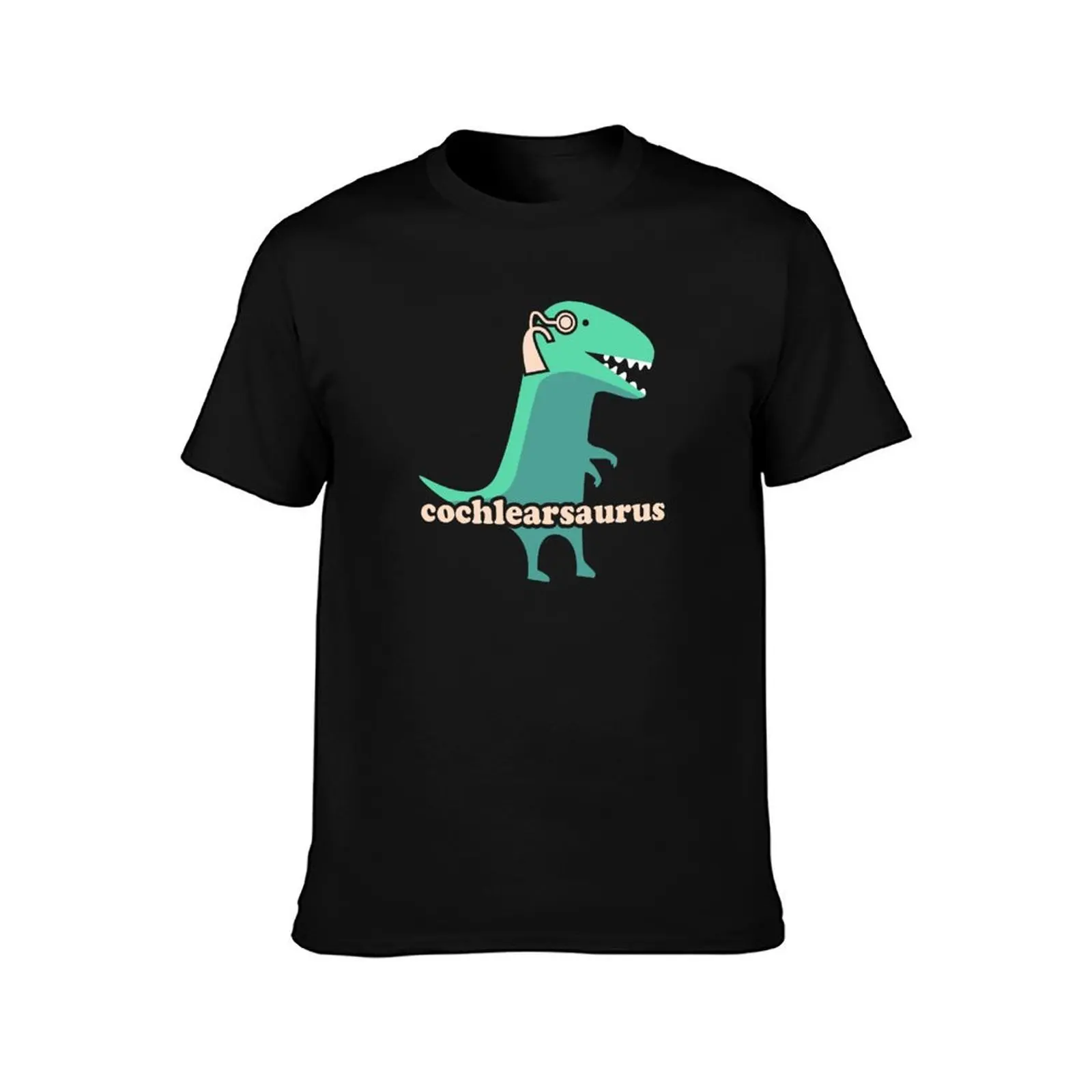 Dinosaur Cochlear Implant / Hearing Loss T-Shirt Lightweight Basic Short Sleeve Shirt