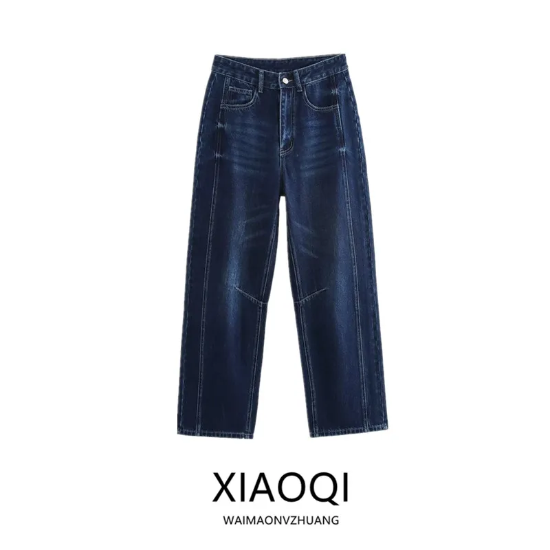 

Loose Casual Denim Jeans Women's Mid-Waist Balloon Sle New Autumn 2024 Faion Ladies Premium Quali Long Trousers
