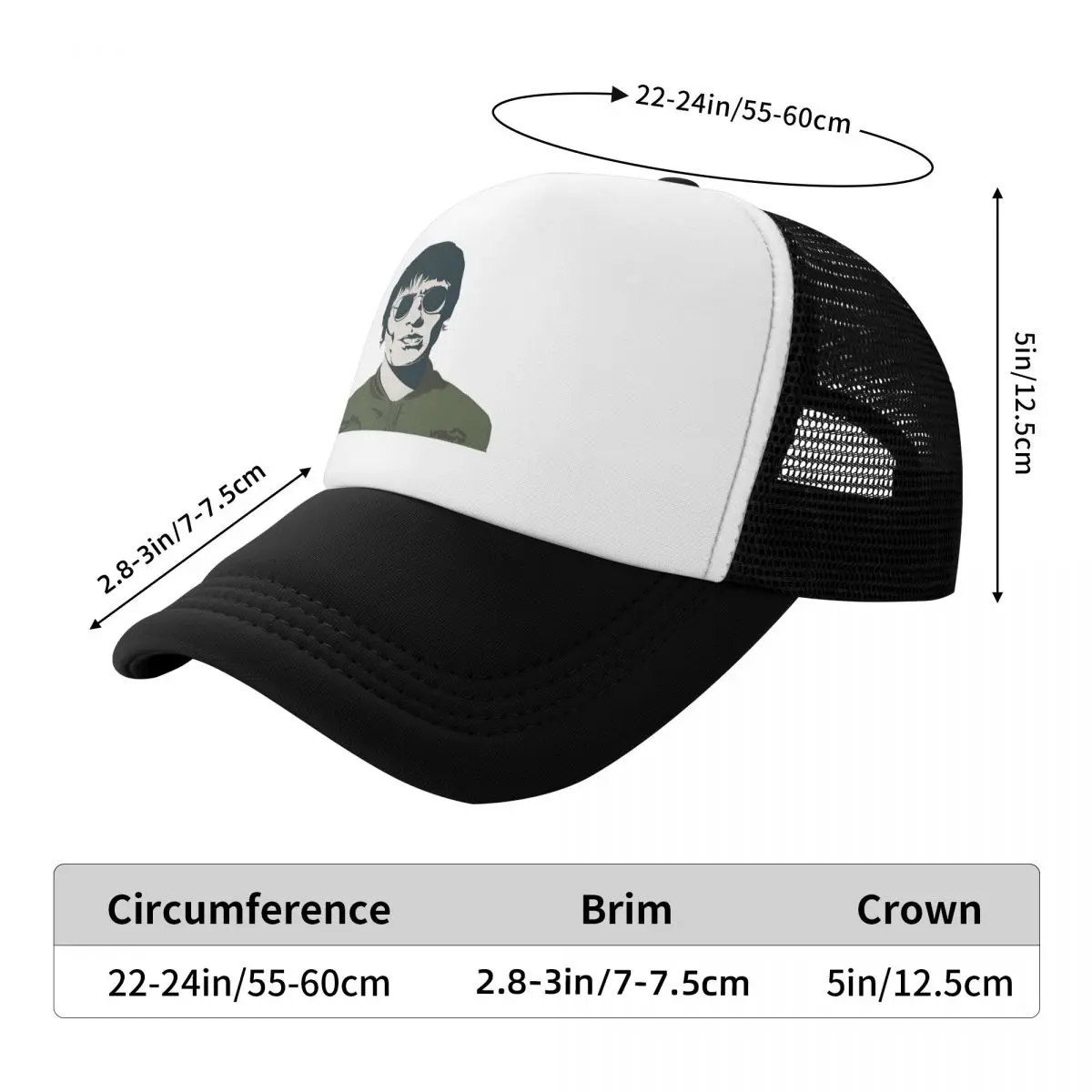 Liam Gallagher Cap Fashion Casual Mesh Baseball Caps Adjustable Hat Hip Hop Summer Unisex Baseball Hats Polychromatic