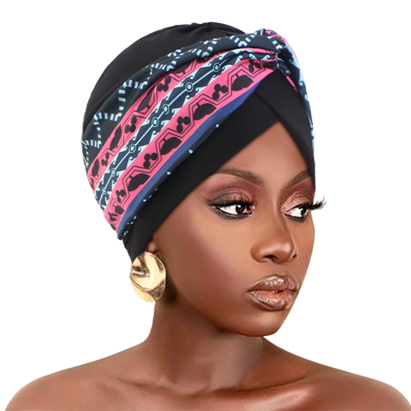 Bedruckter Kreuz-moslimischer Turban-Schal und indischer Hut, ethnisches Kopftuch, islamische innere Hijab-Kopfbedeckung für Frauen, arabischer Wickelkopftuch – Detail 9