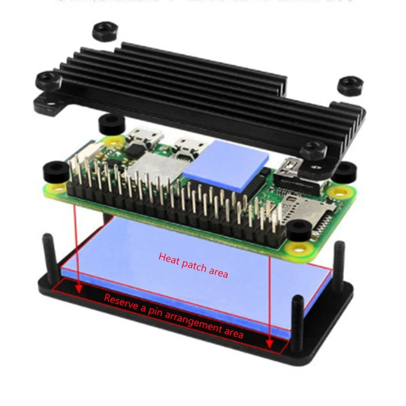 Aluminum Alloy Shell For Raspberry Pi Zero/Zero W/Zero WH 2W Heatsink Passive Cooling Enclouse