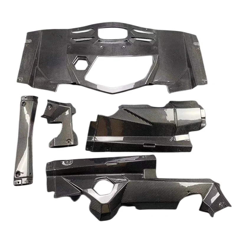 

Dry Carbon Fiber Engine Bay Panel Kit Interior Trims For Lamborghini Aventador LP700 LP720