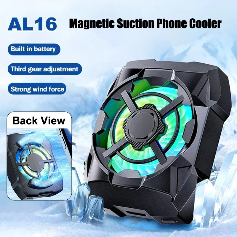 

AL16 Universal Mobile Phone Cooler Air-cooled Magnetic Cooling Fan Radiator for IOS Android PUBG 3 Gears Adjustable Heat Sink