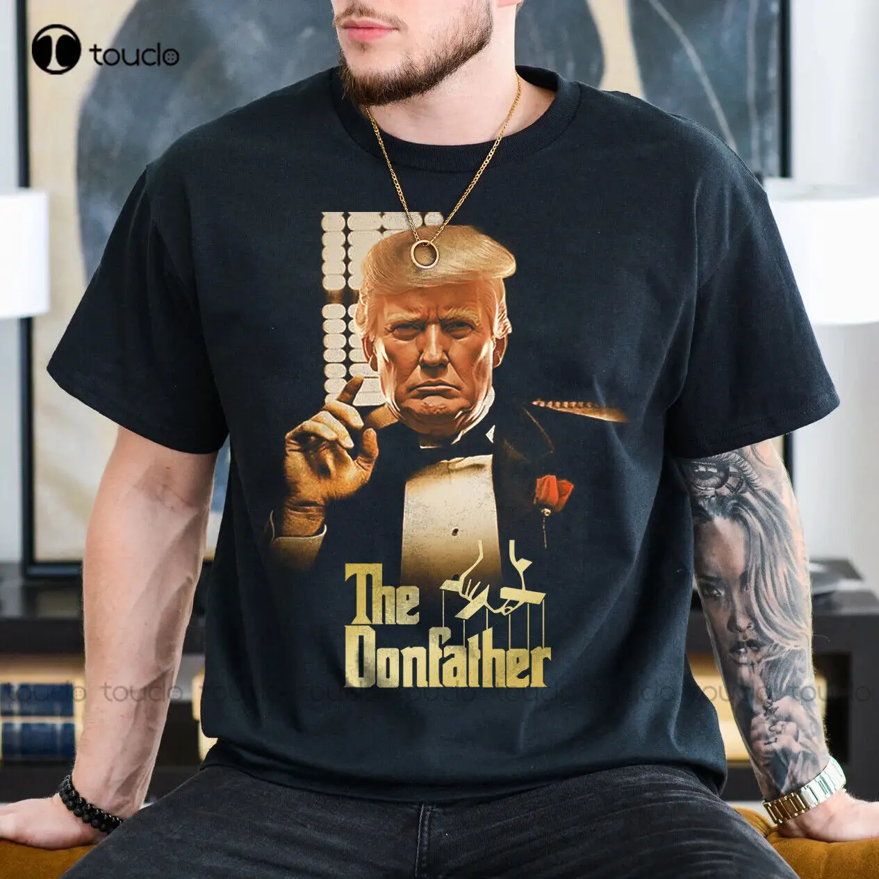 The Donfather Pro Trump 2024 Shirt Stand With President Trump T-Shirt Custom Aldult Teen Unisex Digital Printing Tee Shirts