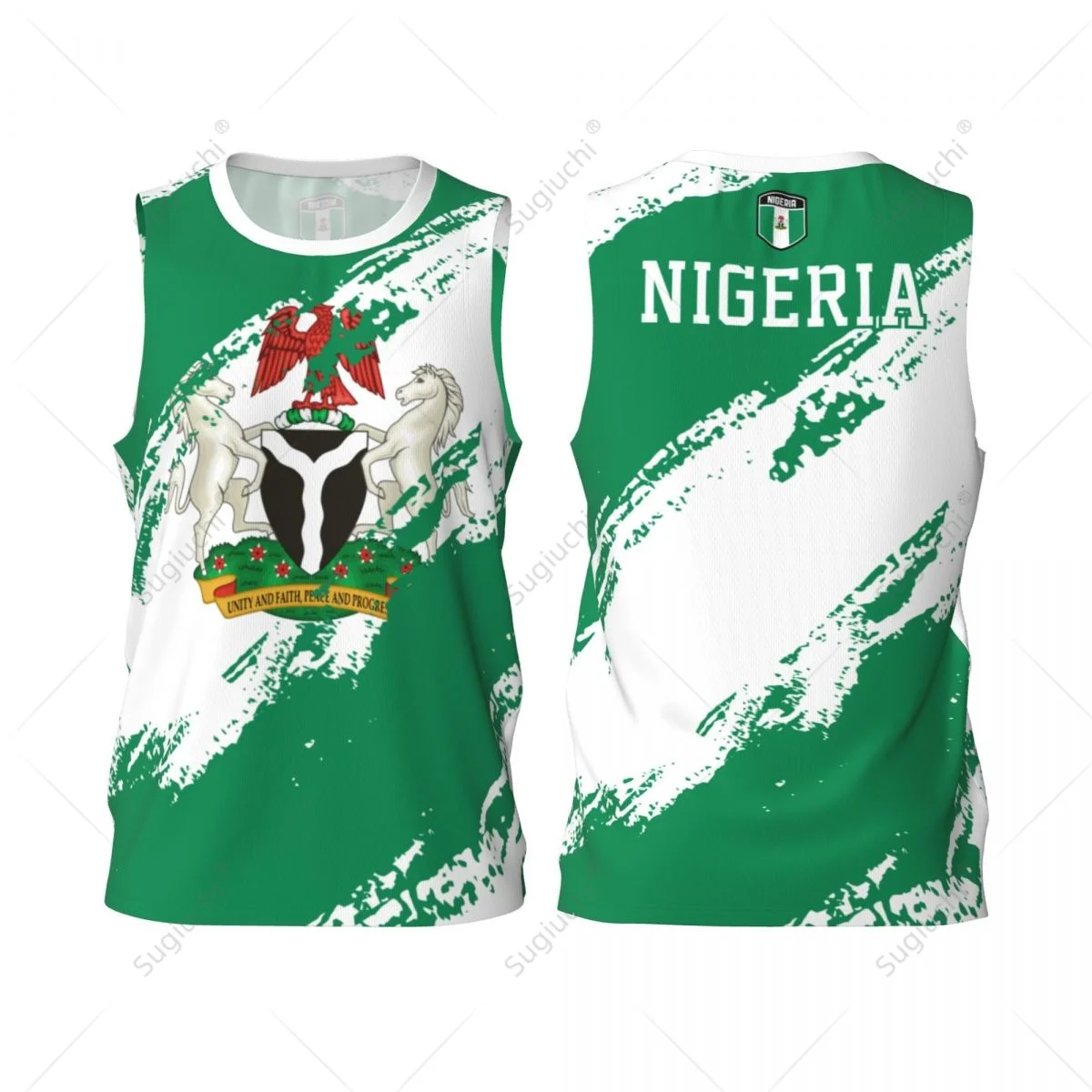 Men Basketball Sports Nigeria Flag Running Fitness Multifunction Jersey Sleeveless shirt Custom Name Nunber Exclusive