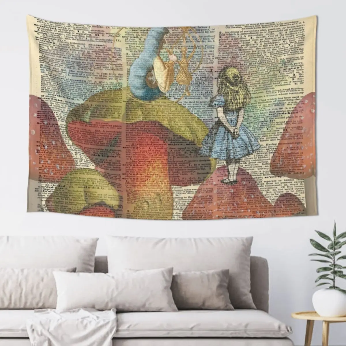 

Alice In Wonderland - The Hookah Smoking Caterpillar Tapestry Home Decorations Aesthetic For Bedroom Tapestry