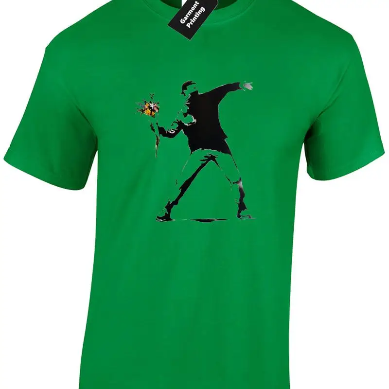 Flower Thrower Banksy Street Art Classic Cool Funny Unisex T-Shirt
