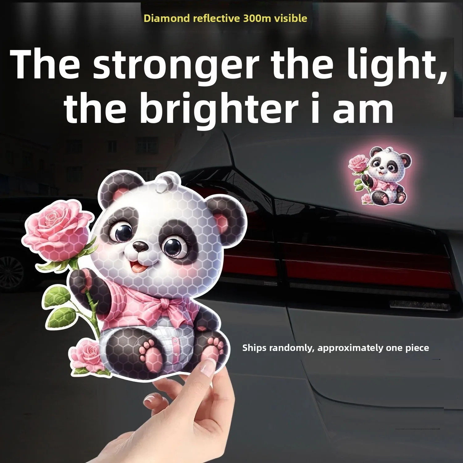 ملصق سيارة لطيف الباندا ملصق إبداعي نافذة الجسم ملصق شخصي للدراجات النارية الكهربائية غطاء خدوش ديكور