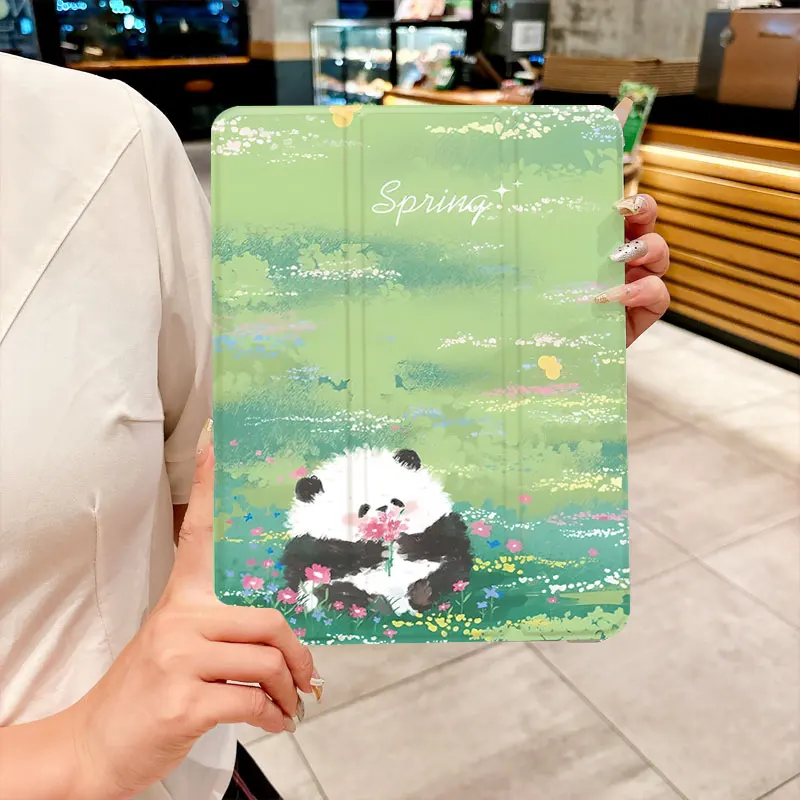 The panda is in the field TABLET CASE FOR iPad pro 10/11-Inch 2020/6th/7th /8th /Air 3rd/Air 4th/9th gen/Air 5th Gen 2022/Air 11