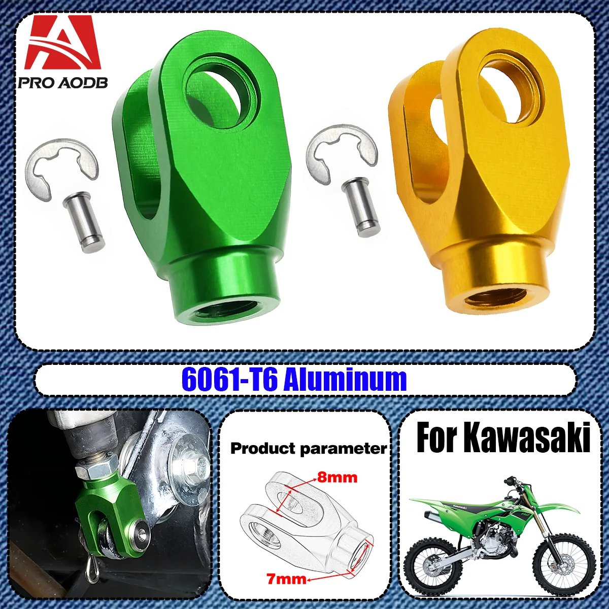 CNC Rear Brake Clevis For Suzuki KAWASAKI KX80 85 100 1998-2018 KX125 250 D-TRACKER D-TRACKER125 KLX125 KLX150S KLX250 parts