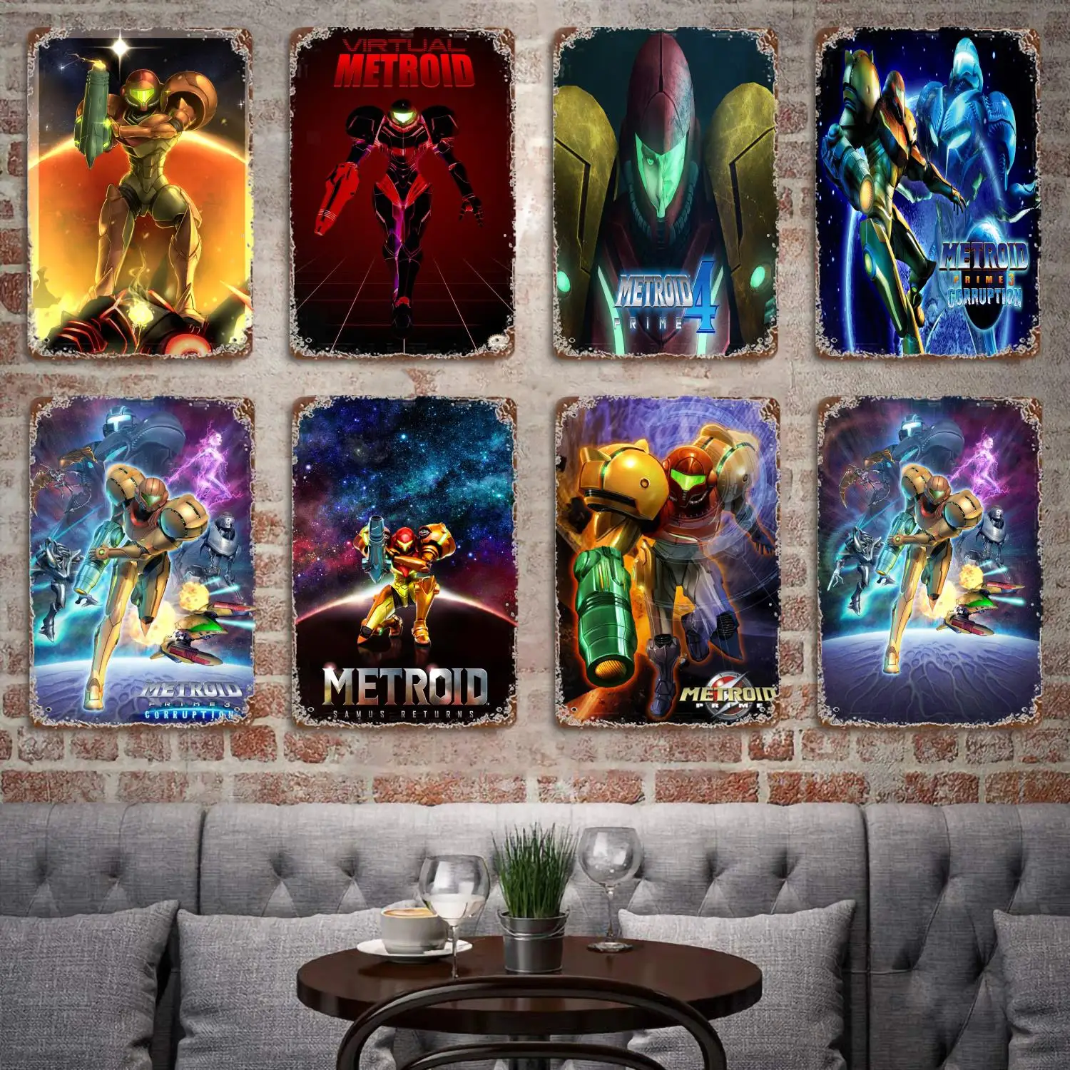 

Metroid Prime Video Game Decor Poster Vintage Tin Sign Metal Sign Decorative Plaque for Pub Bar Man Cave Club Wall Decoration