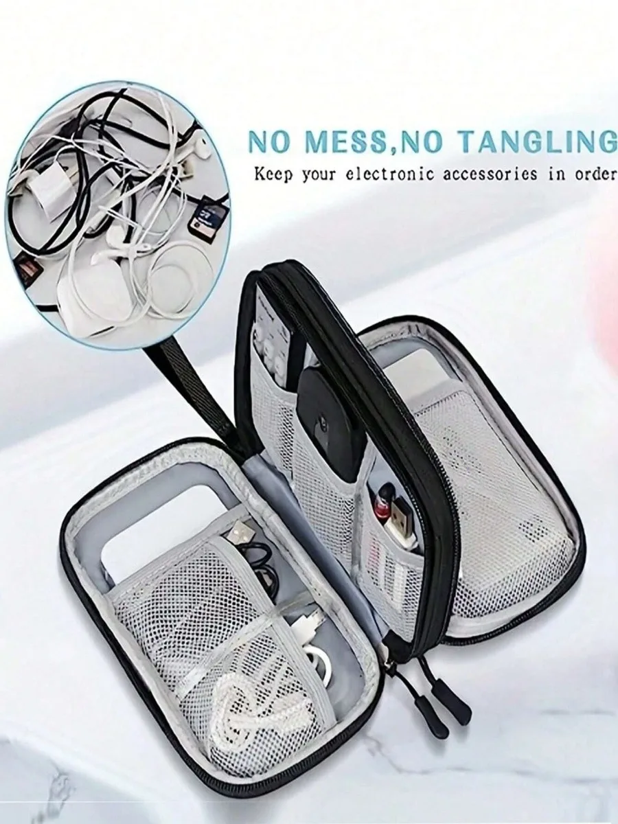 Travel in Style Waterproof Electronic Storage Bag for U Disks, Hard Disks, Headphones, Charger, Mobile Power, Charging Cable