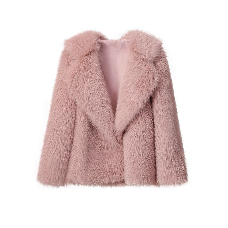 Faux Fur Coats Women Casual Fur Longline Long Sleeves Turn Down Collar Thick Warm Fur Loose Open Stitch Y2k Coat 2025 Winter