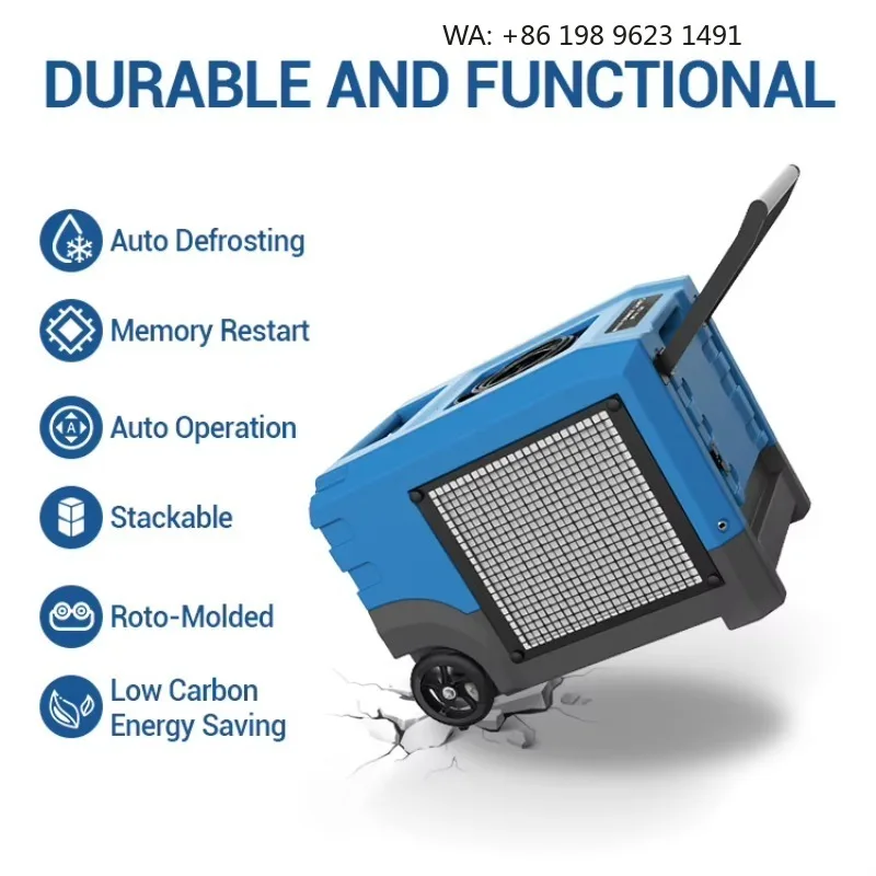 500CFM Portable Industrial HEPA Air Scrubber Home Water Restoration Cleaner Mold Removal Indoor Purification Equipment