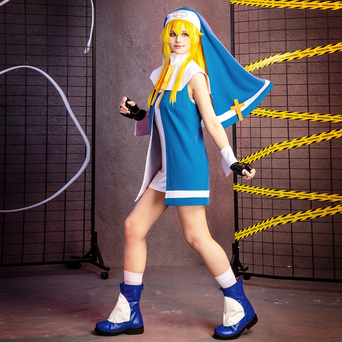 Guilty Gear ‌ Bridget ‌ ‌ ‌ Disfraz de Monja para Cosplay, Traje de Batalla Completo para Mujer, Conjunto de Alta Calidad para Halloween, Carnaval, Fiesta, Comic Con