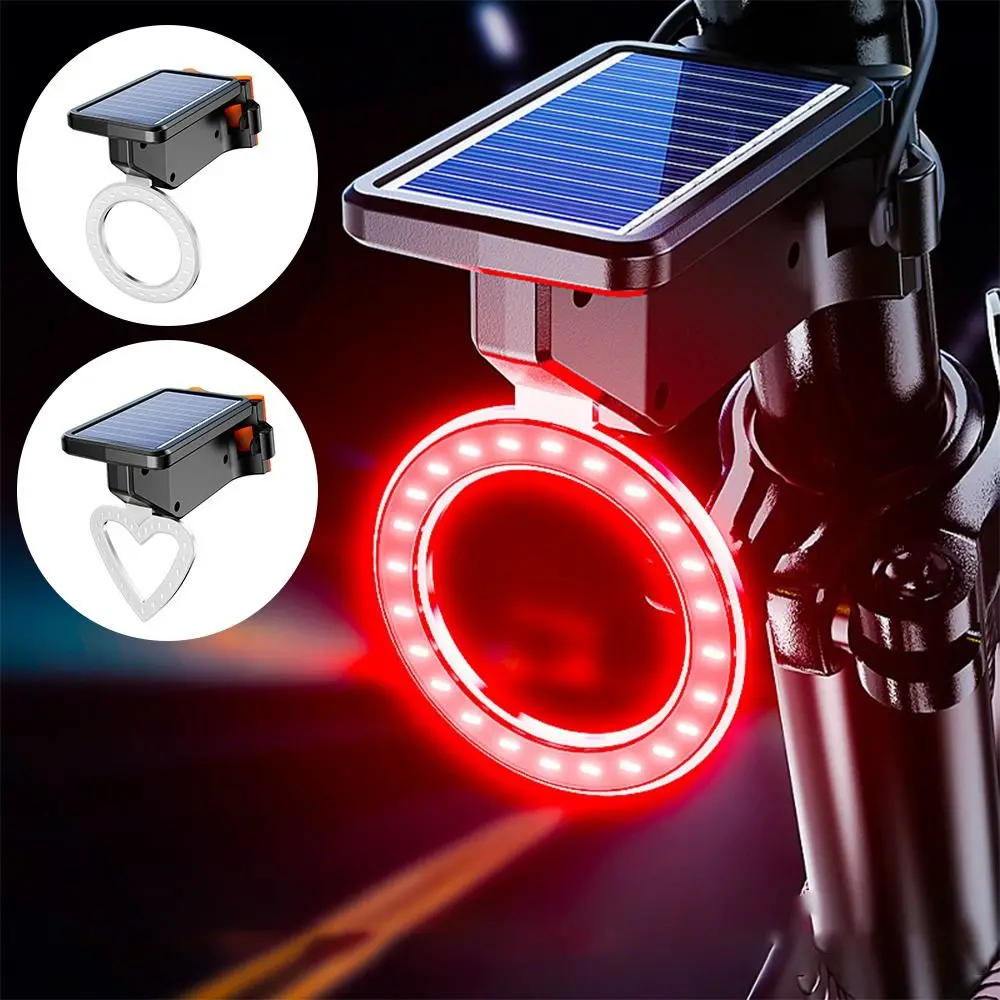 Waterproof Bicycle Brake Tail Light 3 Light Modes High Brightness Bike Auto Brake Sensing Light Solar Energy Bike Rear Lamp