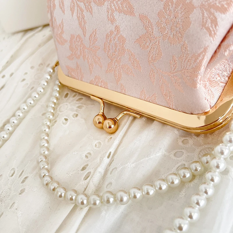 Pearl Bag Evening Clutch Women\'s Crossbody Sling Purse with Bead Elegant Coin Wallet for Cocktail Wedding Prom Trend 2024