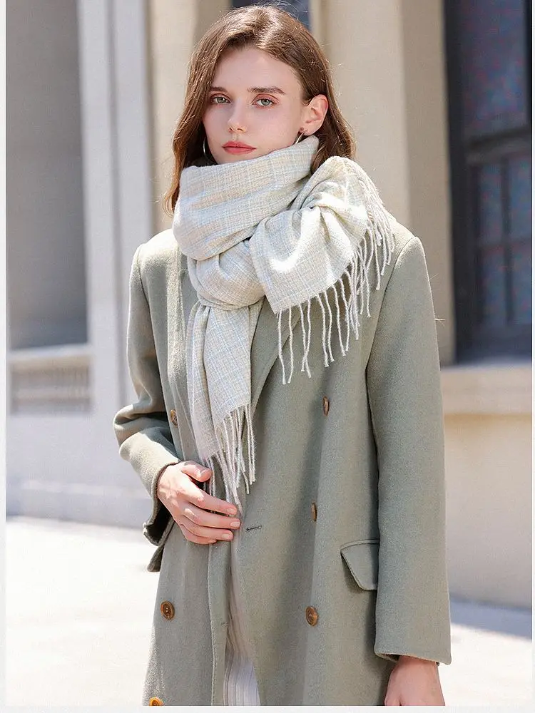 

Scarf Women's Winter Korean Plaid Warm Simple Couple Neck 2023 New Product Cold Protection Shawl Imitation Cashmere Shawl