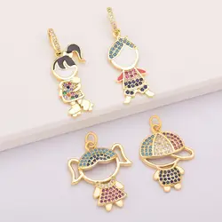 Girls Boys Inlaid Crystal Zircon Pendant Romantic Heart DIY Handmade Necklace Exquisite Mother's Day Jewelry Making Supplies