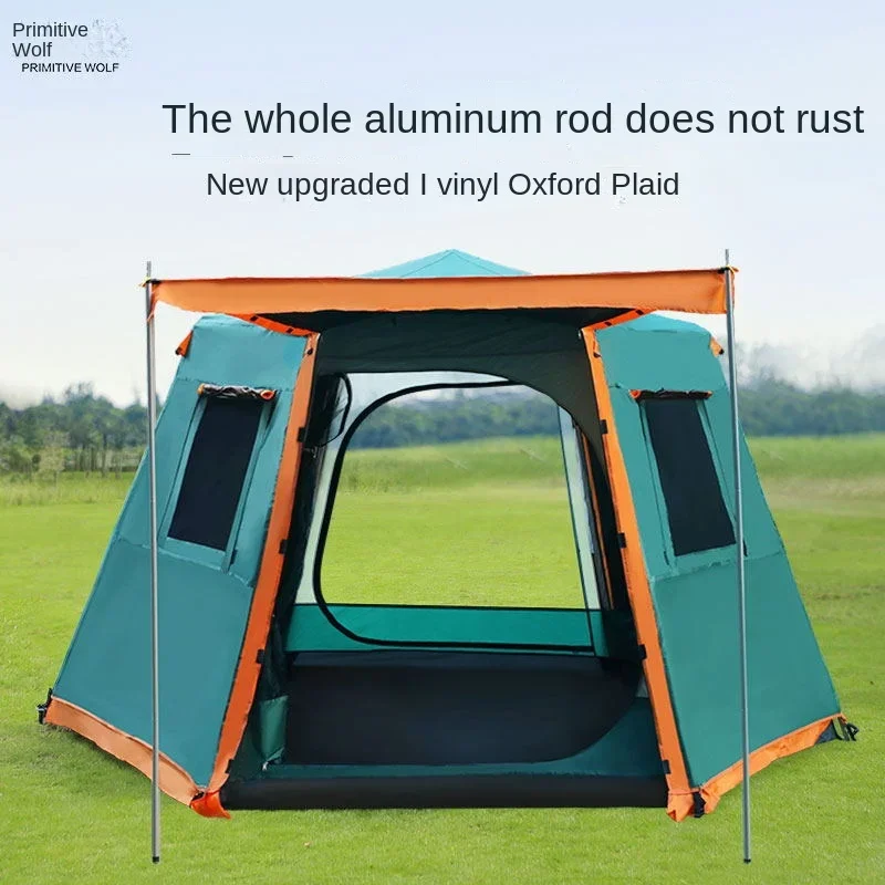 Outdoor 3-4-5 - 6 people automatic camping tent, camping supplies Double rainproof camping tent