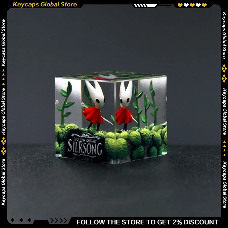 

Hollow Knight Silksong Anime Gaming KeyCaps 3D Resin Creative Handmade Keycap Customized Caps Game Peripherals Cool Gift Esc