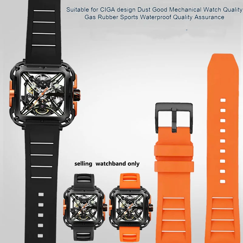 Adatto per orologio meccanico igadesign Xijia serie X Gorilla Z Series Sharp Wine Bucket Fluoroelaster Watch Band 22mm