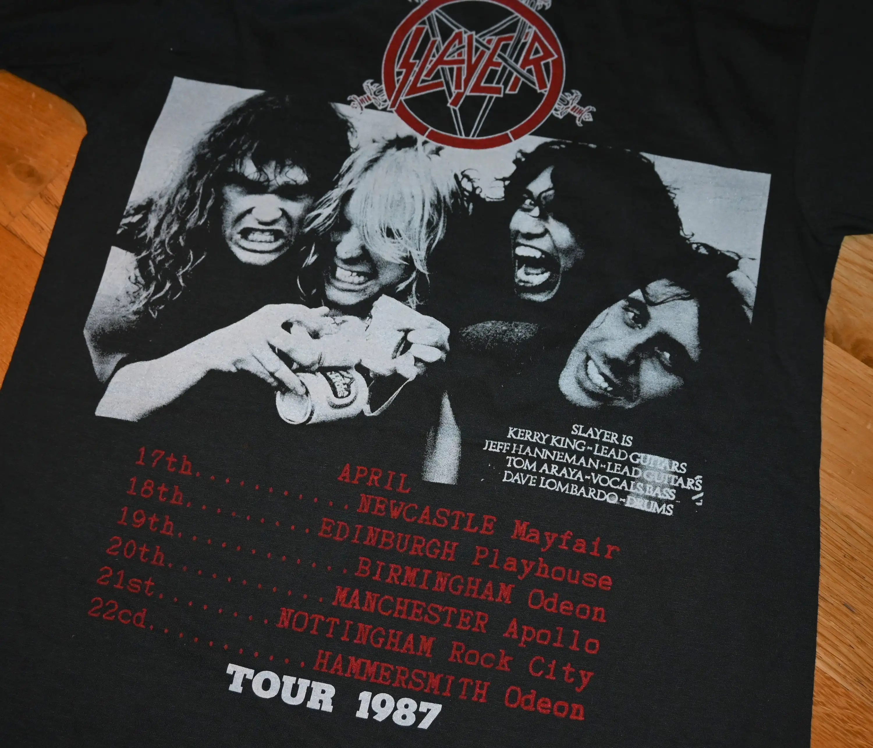 1980'S Slayer Vintage Rare 1987 Euro Tour Original Metal Concert Rock Band Tee T Shirt S Small 80'S Gift