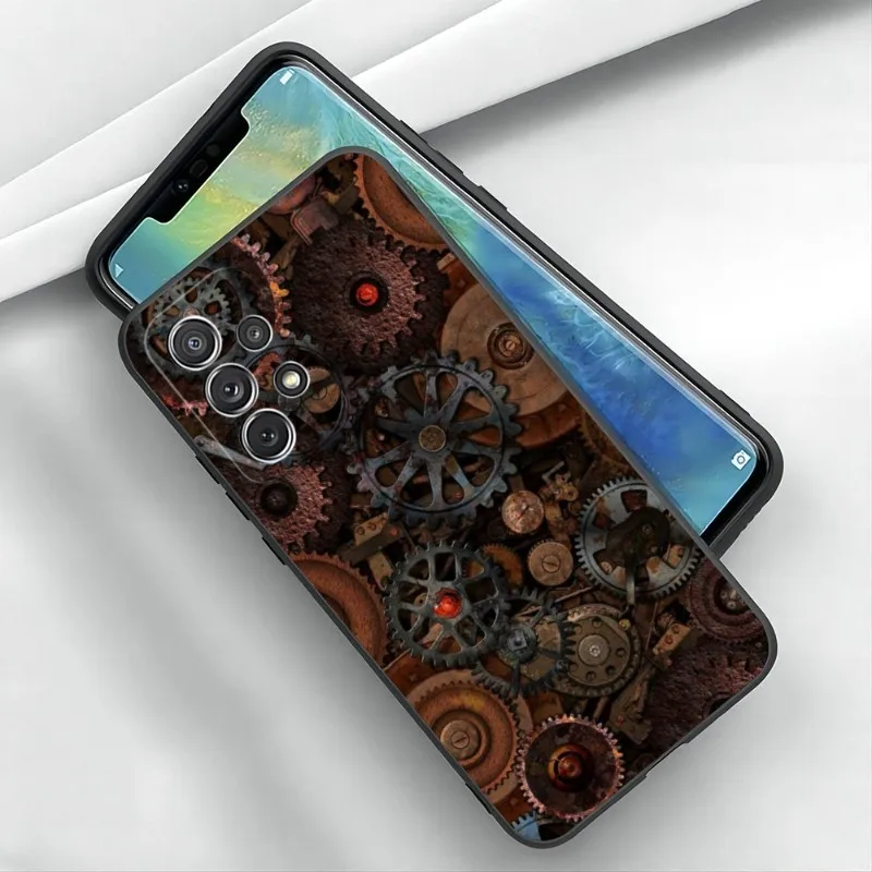 Steampunk Gear Mechanical Phone Case For Samsung A 14 24 05 34 54 72 50 50s 33 53 23 22 21 20 40 70 S 72 81 12 32 51 52 Coque