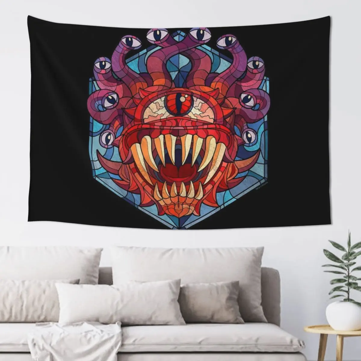 Dungeons & Dragons Beholder Stained Glass Tapestry Room Decorations Aesthetics Wall Hanging Tapestry