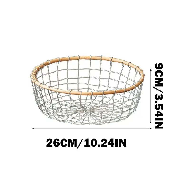 주방 테이블 센터피스용 내구성 금속 와이어 보관 정리함, 과일 야채 바구니, 간단한 산업 스타일 스낵 그릇
