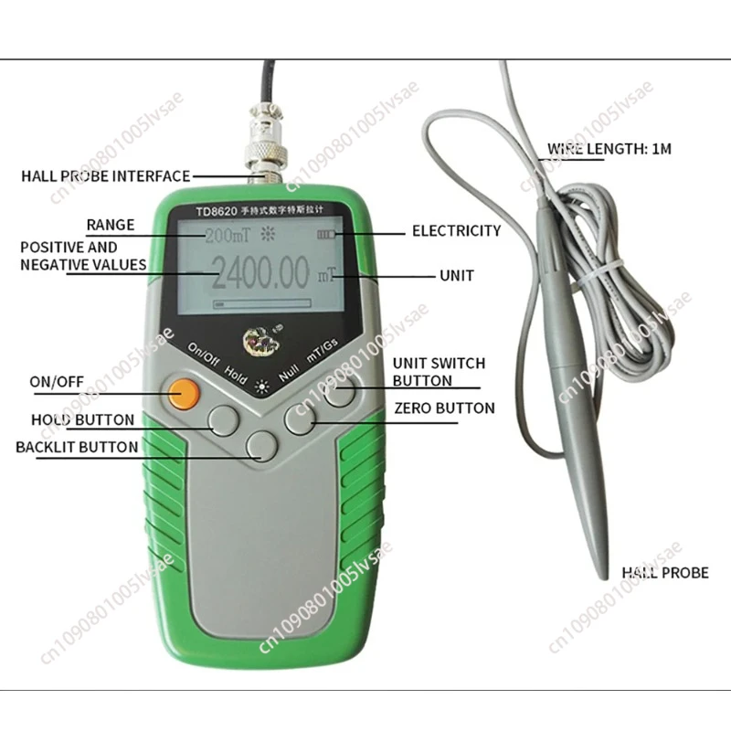 Permanent Magnet Meter Handheld Digital  Meter Magnetic Flux Meter Surface Magnetic Field Test 5% 2% 1% Accuracy