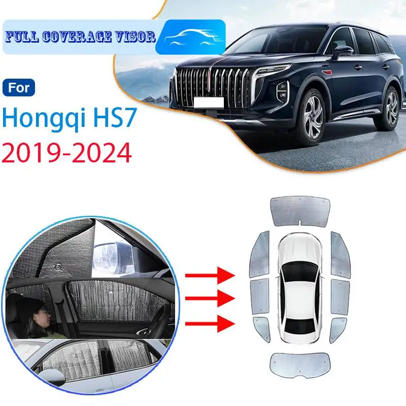 For Hongqi HS7 2019 2020 2021 2022 2023 2024 Car Full Coverage Sun Visor Sun Protection Windshield Car Side Window Cooling Visor