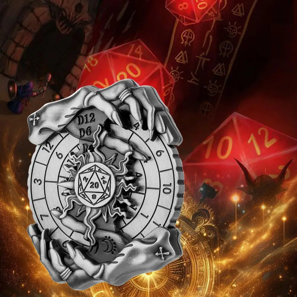 Spinning Roller Dice Accessory Dnd Dice Spinner Roulette Alloy Dragon Rpg Dice Set Shadow Claws Table Game Gifts for Dungeons