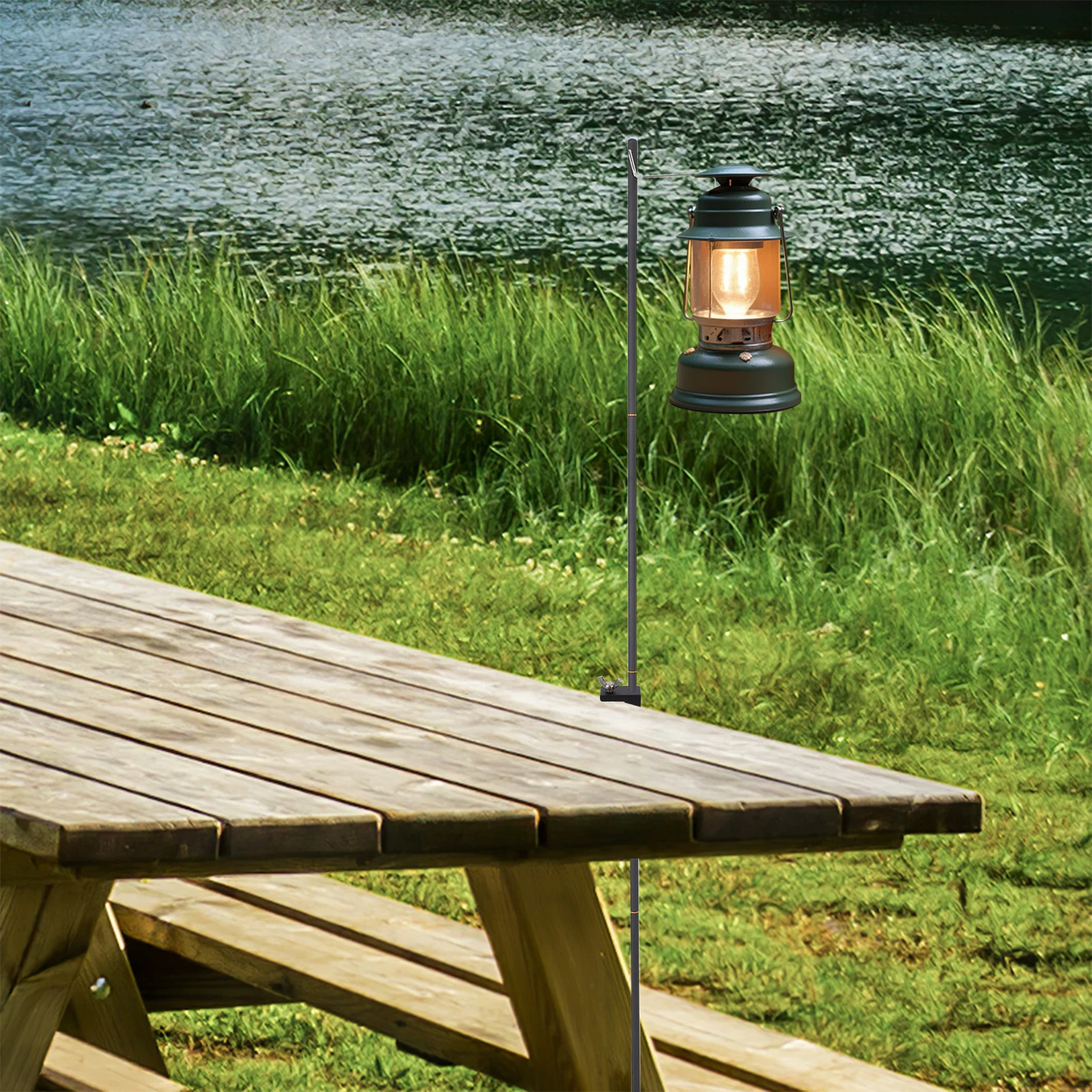 

1 Set Portable Aluminum Alloy Camping Lamp Stand Foldable Outdoor Light Holder For Hiking Backpacking Lightweight Stable Quick