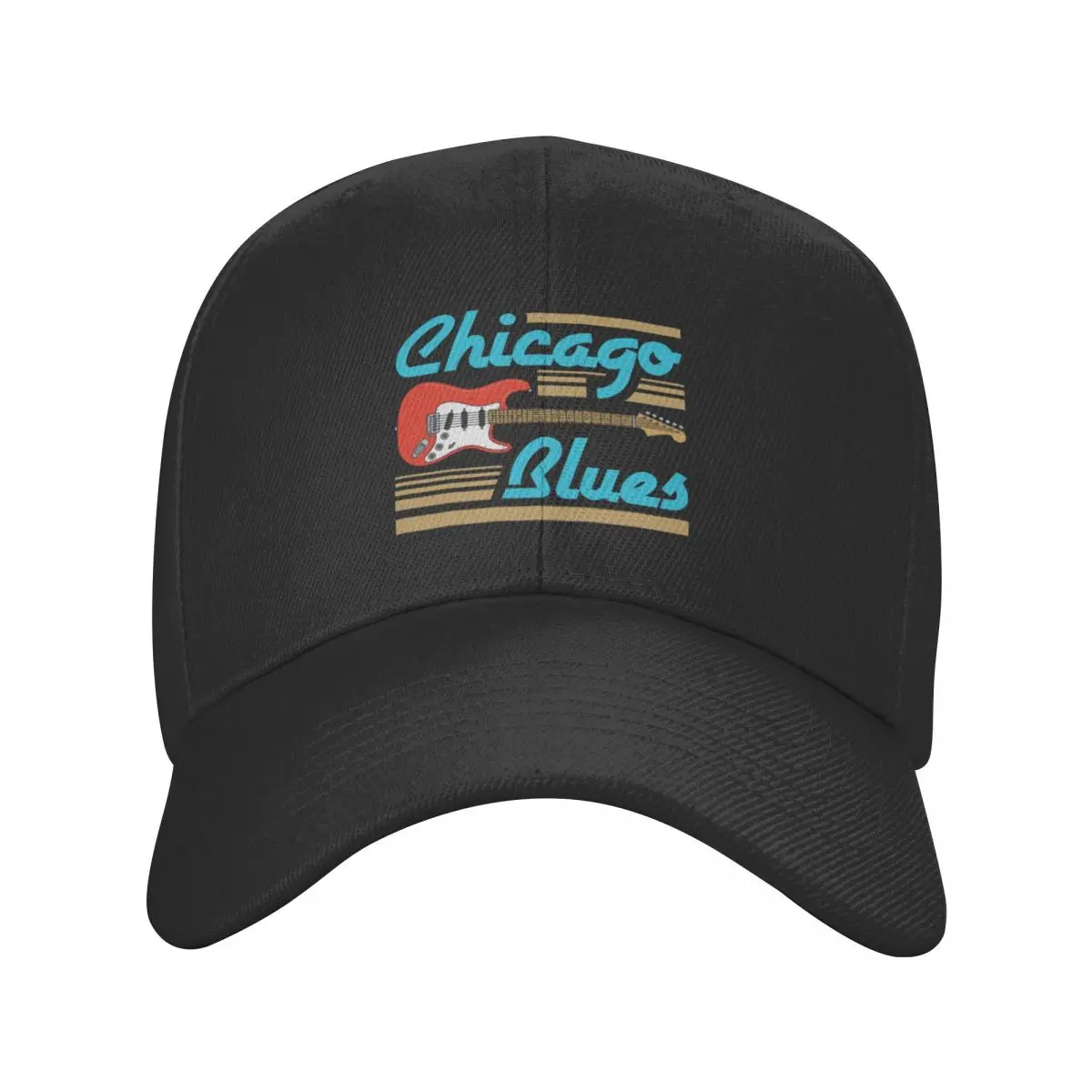 Chicago Blues Musician Guitar Baseball Cap Hood Designer Hat Sun Cap For Man Women's