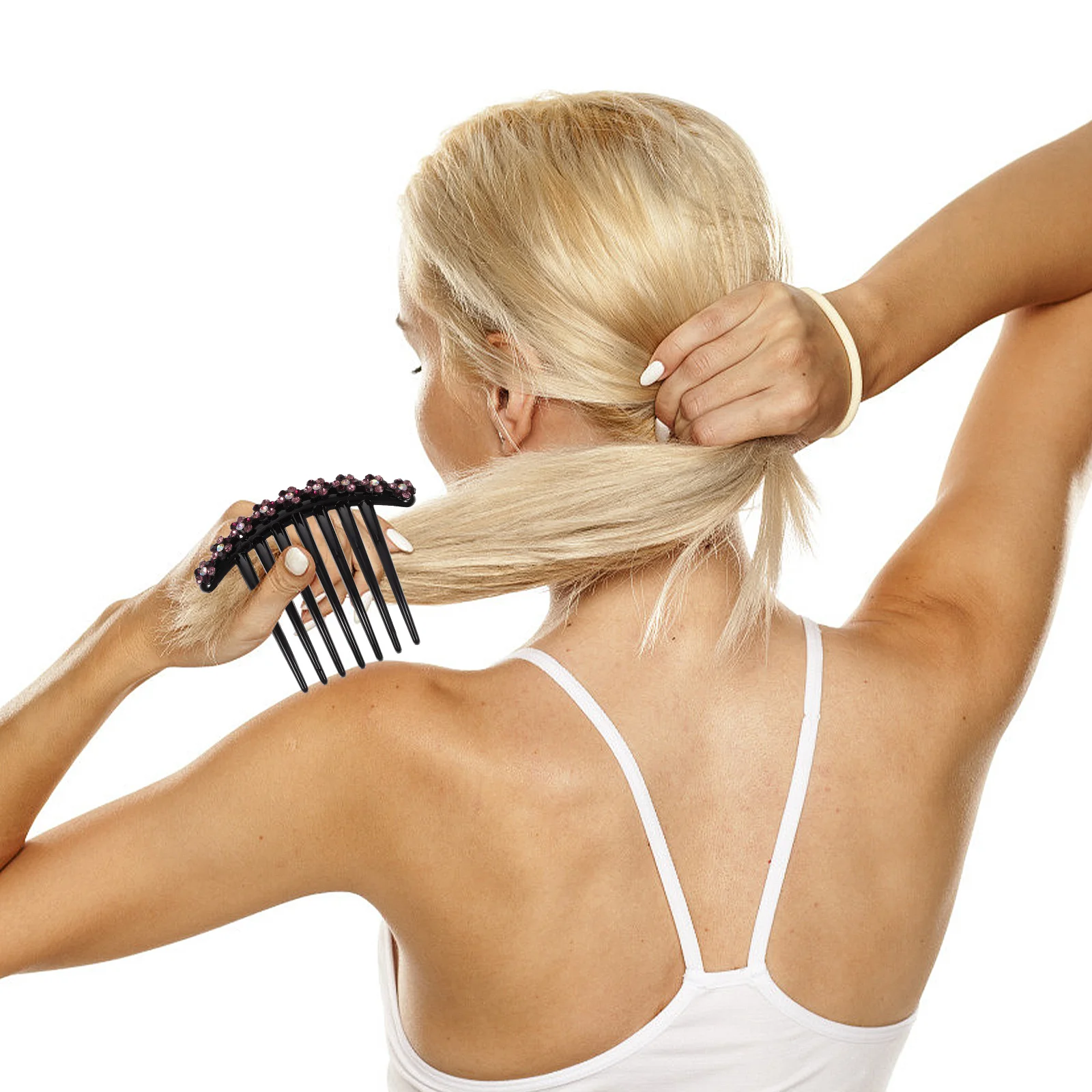 1 قطعة مشط المرأة زهرة أنيقة كريستال إدراج غطاء الرأس لحفل الزفاف كريستال مشط الشعر ملابس يومية إكسسوارات الشعر