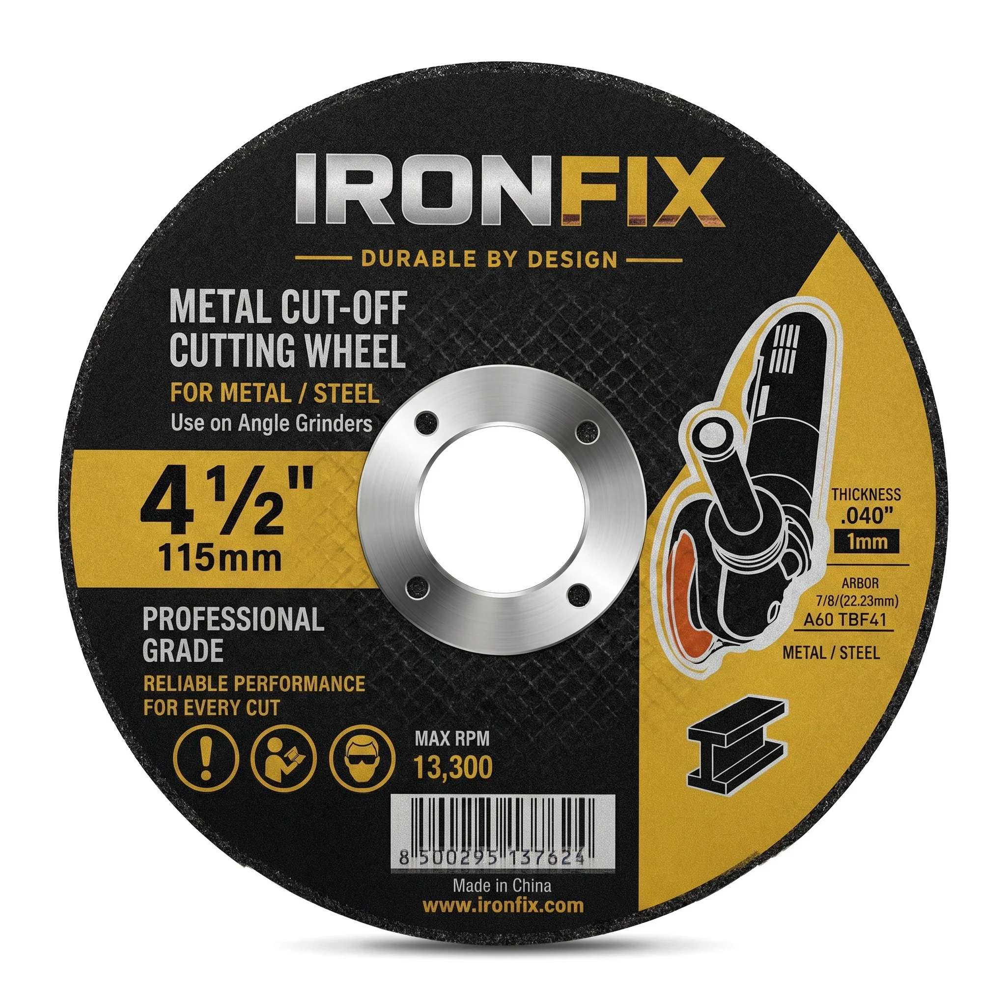 4.5Inch Stainless Steel Cutting Disc Double Mesh Resin Grinding Wheel - Ultra Thin Sharp Metal Saw Blade for DIY & Industrial Use, High-Quality Precision Surface Treatment, No Assembly Required, Metal Cutting Disc, Industrial Grinding Tool