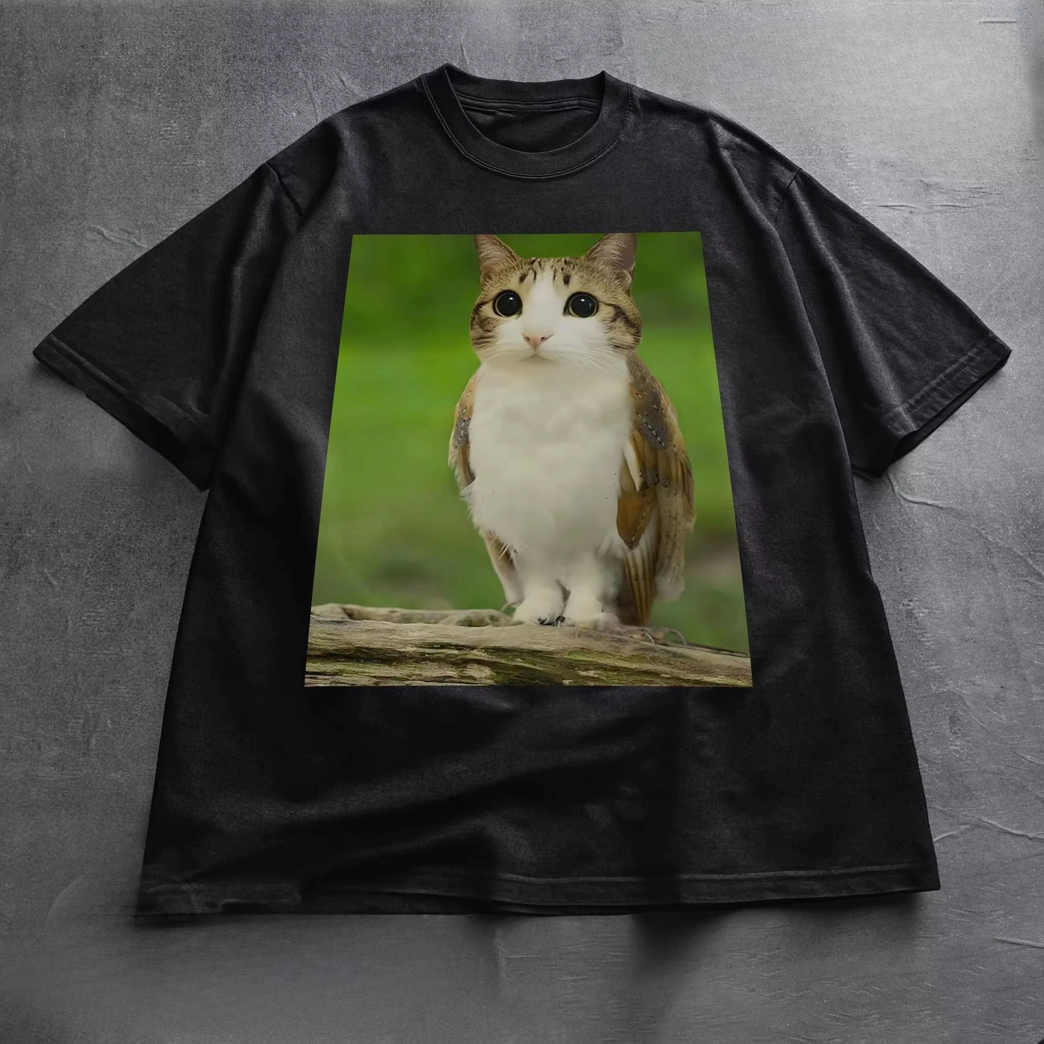 Meowl Meme Cat Tshirt Funny Cat Meme Shirt Cat and Owl Brainrot Meowl Tee Unhinged 90s Kitten Tee Funny Graphic Shirt Unisex top