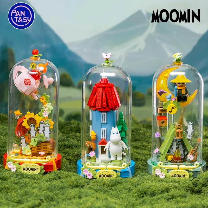 Pantasy Moomin Wonderland Serie Bausteine Romantischer und Spaßiger Frühlings-Moomin-Tal Lernspielzeug Modellbausatz Geschenk