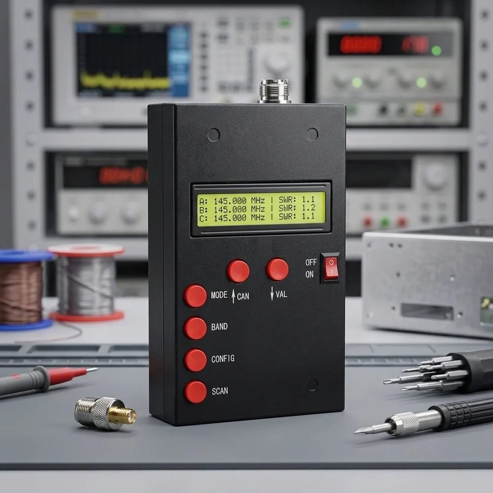 Shortwave For Antenna Analyzer for Ham Radio 1-60 Portable SWR and Impedance Tester with User Configurable Frequency Steps