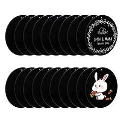50PCS Black Acrylic Blanks Round Circle Disc Christmas Ornaments for Vinyl Painting Engraving Wedding Christmas