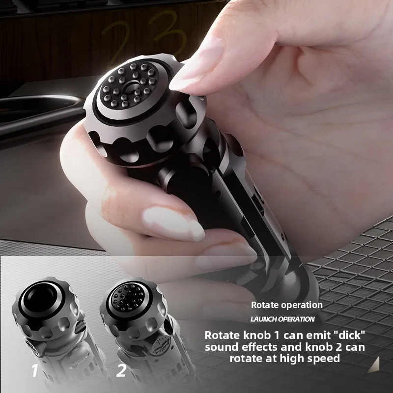 Stun Grenade Fidget Spinner Miniature Pistol Toy Gun with Ejectable Shells Stress Relief Finger Toys for Adults Kids Best Gifts