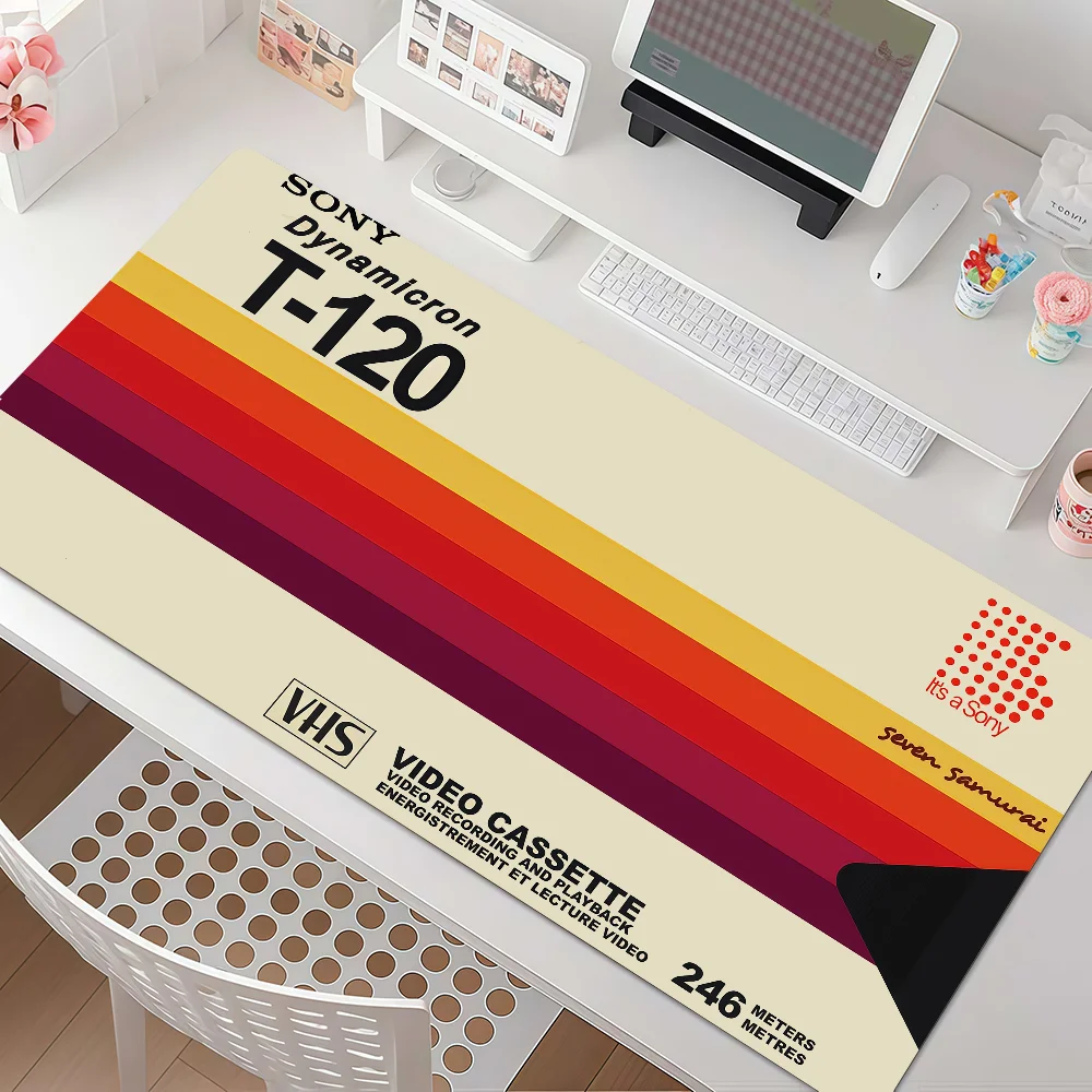 Retro Art V-VHS-s Mouse Pad Anti Slip Rubber Edge Locked Thickened Laptop Gaming Desk Mat