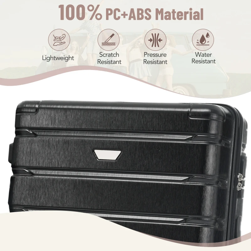 Set 3 Piece  Durable ABS PC Travel Suitcase With Spinner Wheels For Men Women