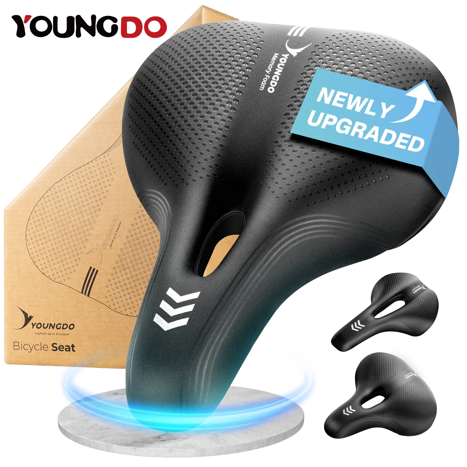 

YOUNGDO Bike Seat Saddle Cover Comfort Memory Foam Breathable Cycling Bicycle Cushion for Mountain Road Trekking Bike Outdoor