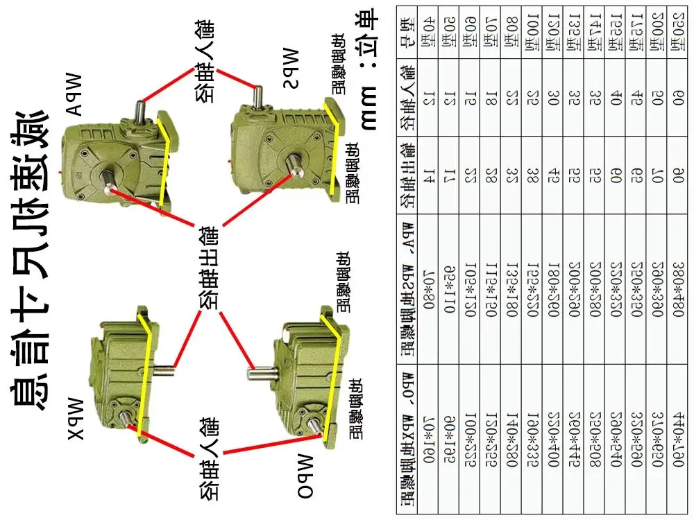 wpa-wps-wpo-wpx-40-type-iron-shell-worm-gear-reducer-small-gearbox-speed-ratios-10-60-for-industrial-use