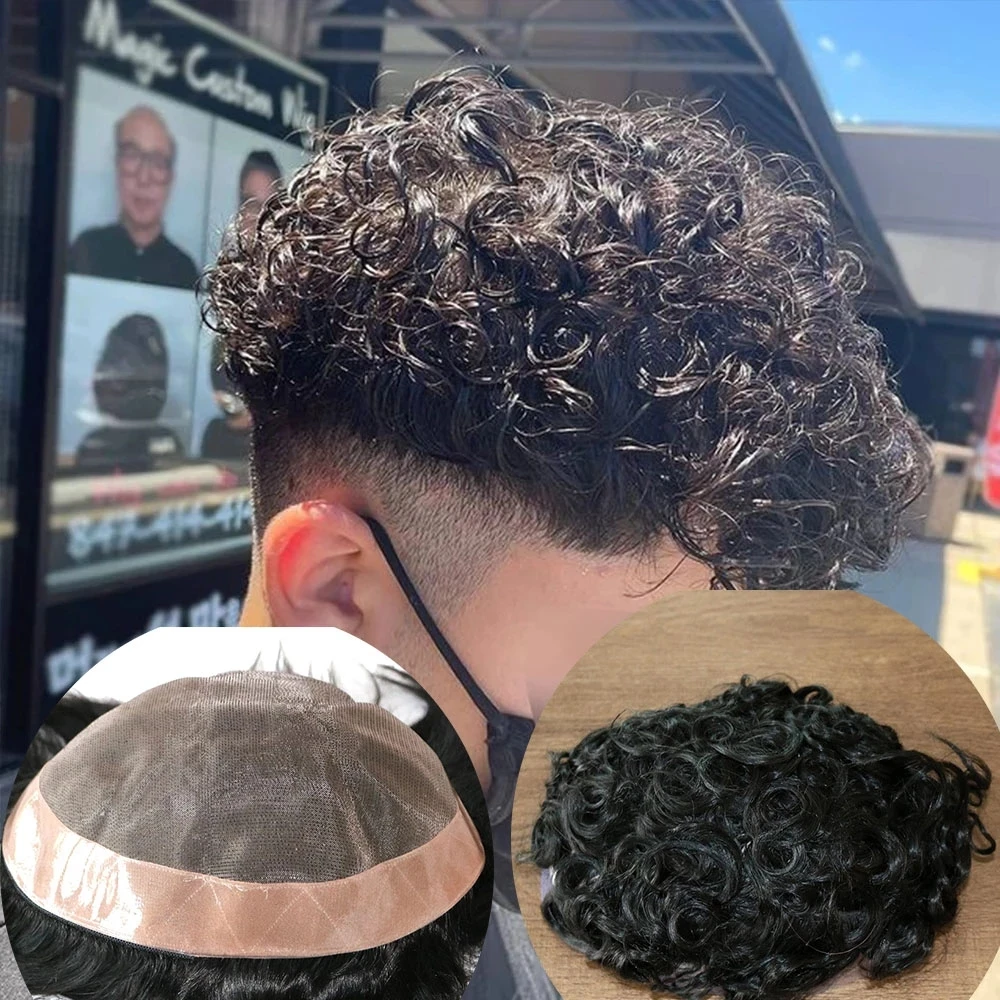 Herrenpercken aus Echthaar, super langlebig, Mono 20MM, lockiges Toupet,  Haarersatzsystem fr Mnner, Haarteil-Ersatzsystem fr Herren - AliExpress  200165144